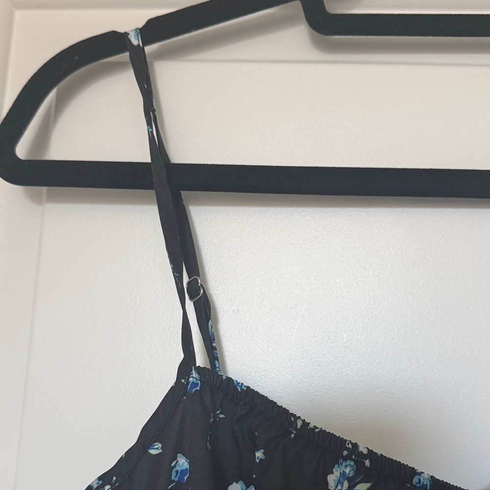 Black Floral Spaghetti-Strap Midi Dress - Picture 5 of 5